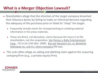 Merger objection suits presentation | PPTX