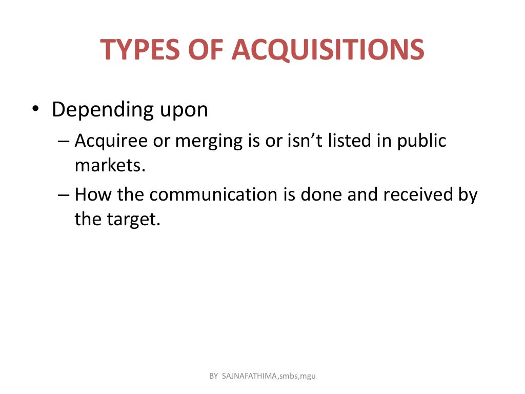 Mergers acquisitions and takeovers