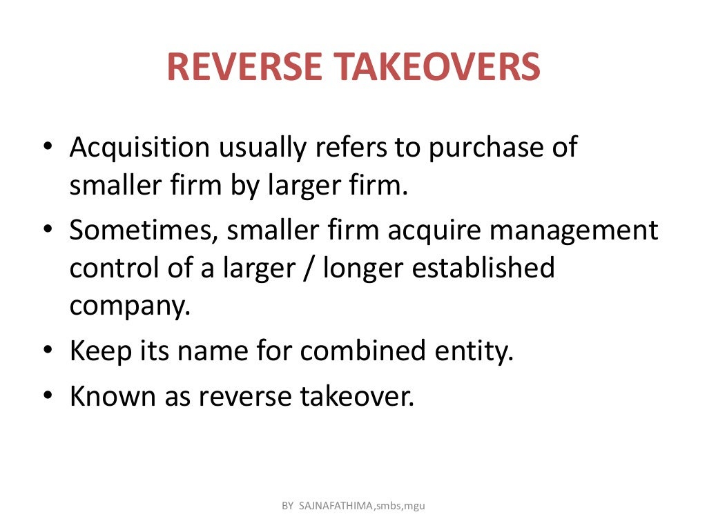 Mergers acquisitions and takeovers