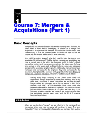 Mergers & acquisitions nots @ bec doms