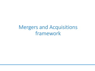 Mergers and Acquisitions
framework
 