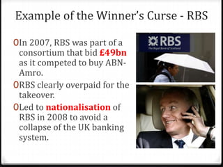 Value Curses Rbs Mergers & takeovers | PPTX