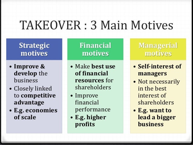 Mergers & takeovers