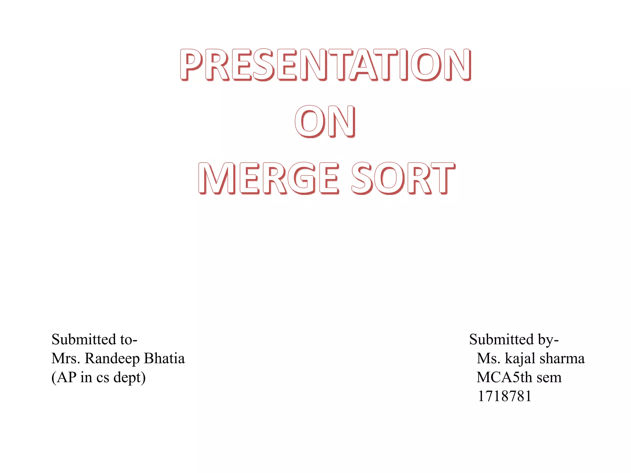 Merge sort | PPTX