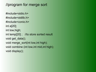 merge sort - updated to c .ppt
