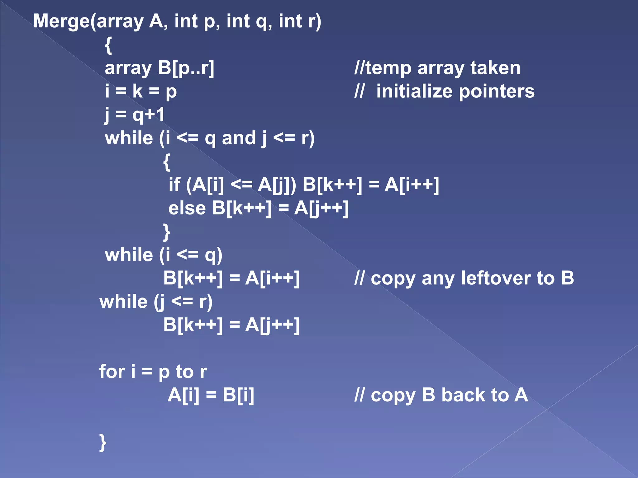 Merge sort algorithm | PPT