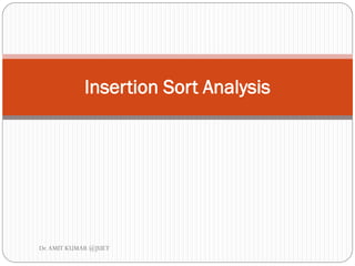 Insertion Sort Analysis
Dr.AMIT KUMAR @JUET
 