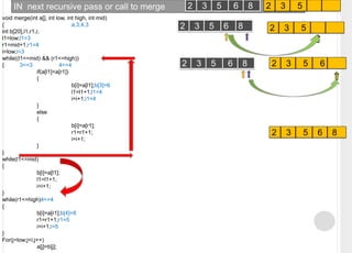 Merge sort code in C explained