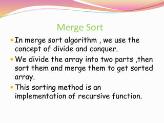 Merge sort implementation | PPT