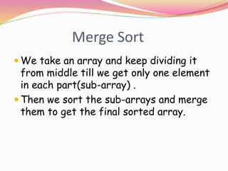 Merge sort implementation | PPT