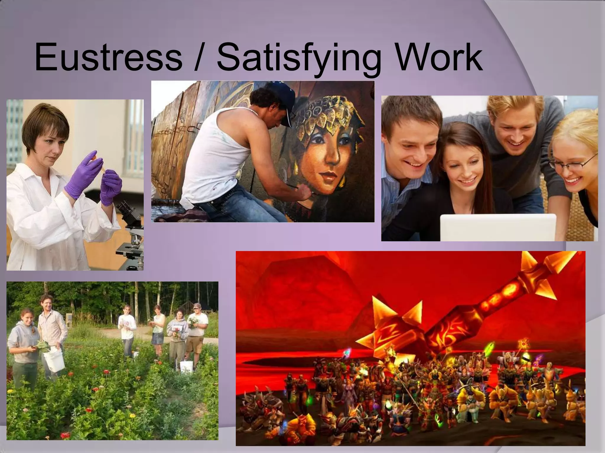 Eustress / Satisfying Work
 
