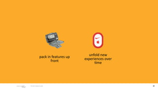 pack in features up      unfold new 
                      front           experiences over 
                                            /me




 © 2010 adaptive path                                     20
 