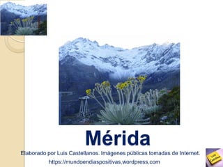 |
Elaborado por Luis Castellanos. Imágenes públicas tomadas de Internet.
https://mundoendiaspositivas.wordpress.com
Mérida