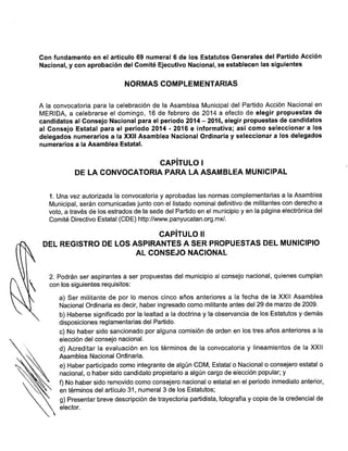 Convocatoria Asamblea Municipal de Merida
