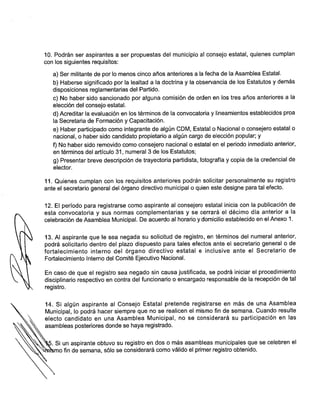 Convocatoria Asamblea Municipal de Merida