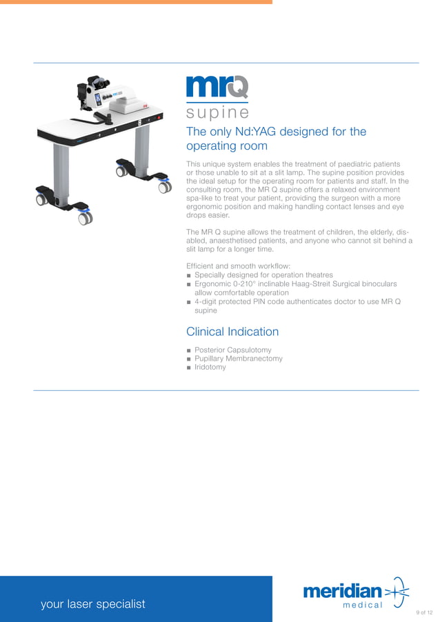 Meridian OphthalmicLasers Product Catalogue 2024 PDF Eye and Vision
