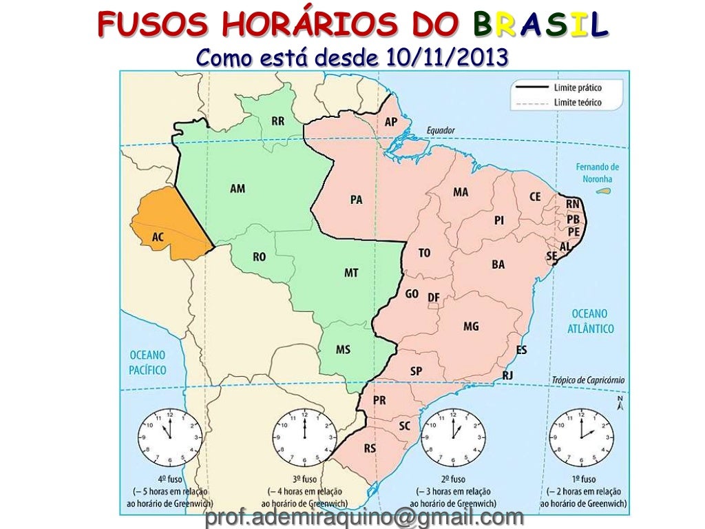 Meridianos fusos horários do Brasil Meridianos fusos horários do Brasil