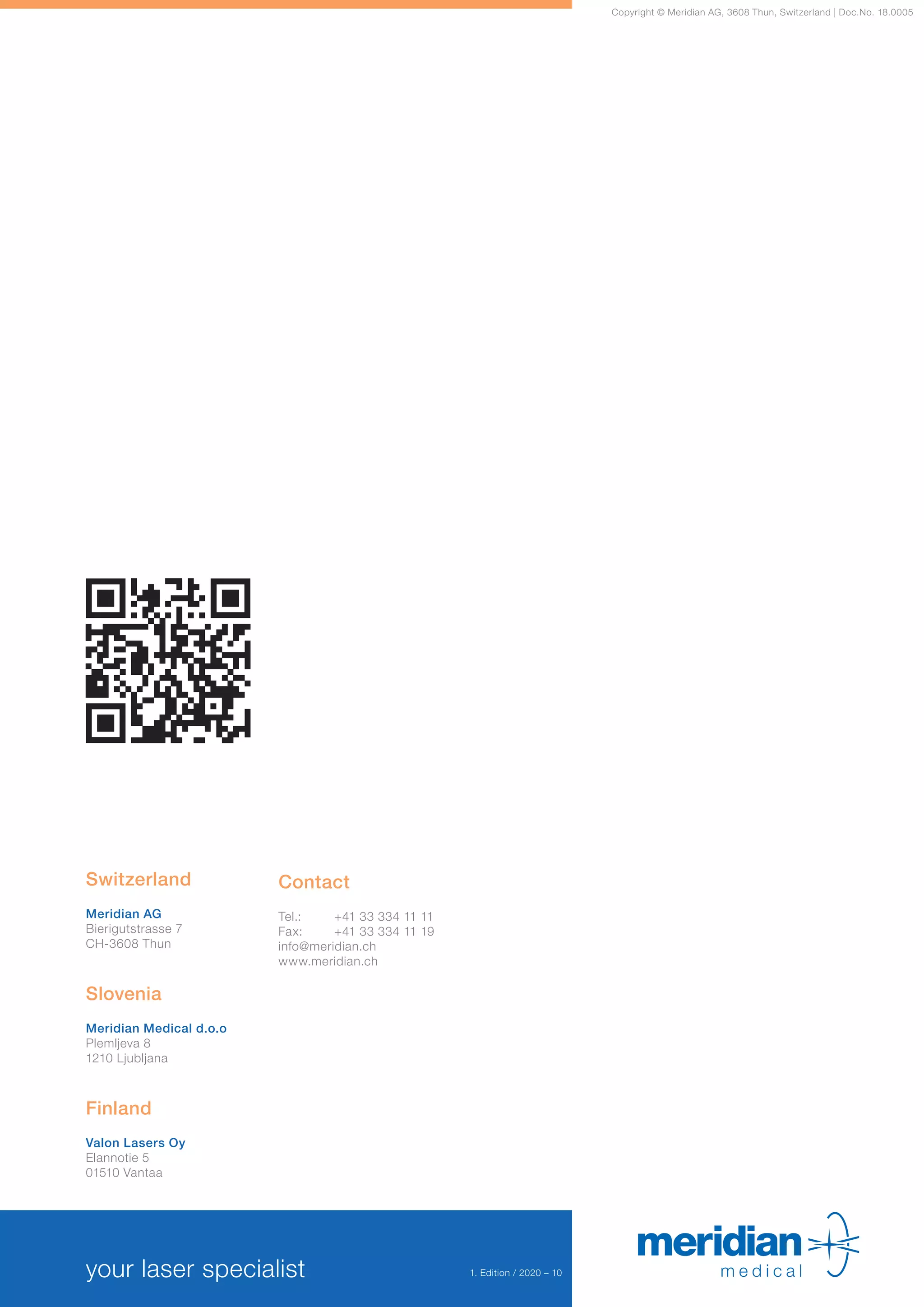 Meridian product catalogue PDF