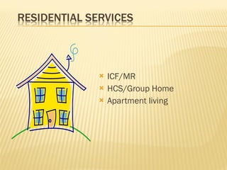 ICF/MR HCS/Group Home Apartment living 