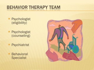 Psychologist (eligibility) Psychologist (counseling) Psychiatrist Behavioral Specialist 