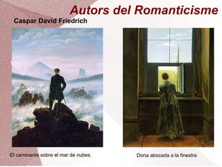 Autors del Romanticisme Caspar David Friedrich Dona abocada a la finestra El caminante sobre el mar de nubes 
