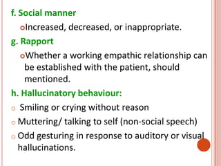 Mannered Mental State Examination | PPTX