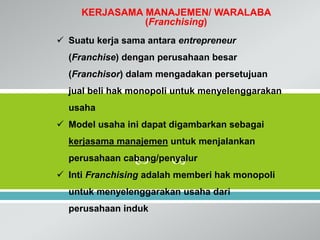 Merintis usaha baru dan model pengembangan | PPT