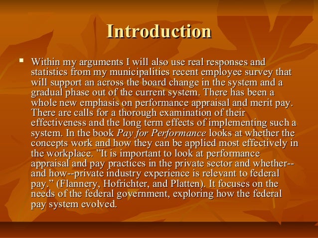 Merit pay thesis statement