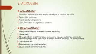 Merits and demerits of different fixatives | PPTX