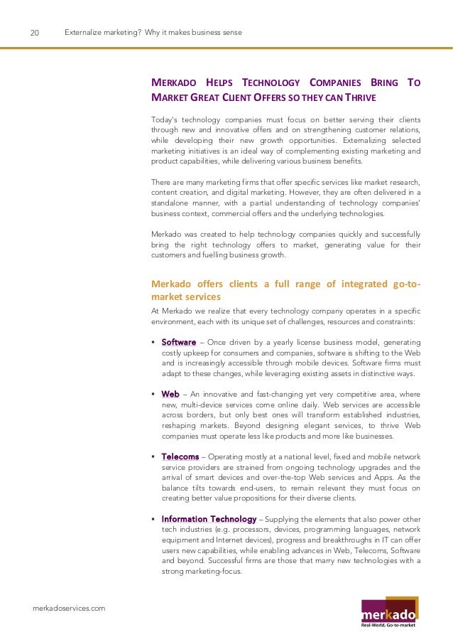 Externalize Marketing When It Makes Business Sense