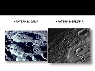 КРАТЕРИ МІСЯЦЯ КРАТЕРИ МЕРКУРІЯ
 