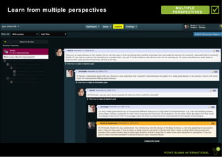 POINT-BLANK INTERNATIONAL Learn from multiple perspectives MULTIPLE PERSPECTIVES  