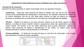Angie Mero-Principales características de Access que se necesita para elaborar tablas, consultas e informes. 