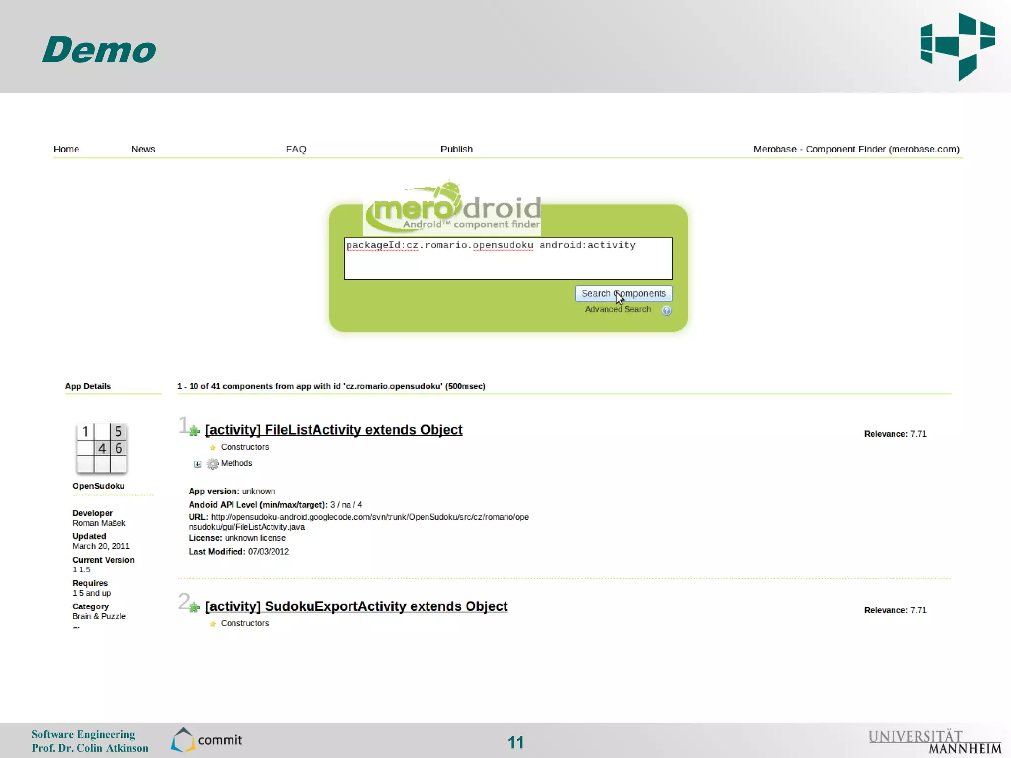 Demo

11




     Software Engineering
     Prof. Dr. Colin Atkinson   11
 