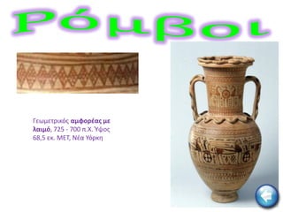 Γεωμετρικόσ αμφορζασ με
λαιμό, 725 - 700 π.Χ. Φψοσ
68,5 εκ. ΜΕΤ, Νζα Υόρκθ
 