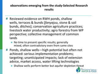 Ethiopian Water and Land Management programs over 35 years: Lessons learned and to be learned