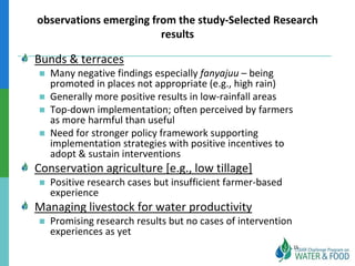 Ethiopian Water and Land Management programs over 35 years: Lessons learned and to be learned