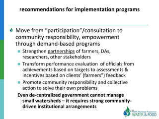 Ethiopian Water and Land Management programs over 35 years: Lessons learned and to be learned