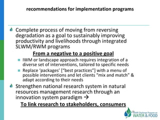Ethiopian Water and Land Management programs over 35 years: Lessons learned and to be learned