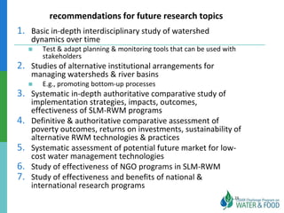 Ethiopian Water and Land Management programs over 35 years: Lessons learned and to be learned
