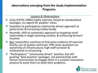 Ethiopian Water and Land Management programs over 35 years: Lessons learned and to be learned