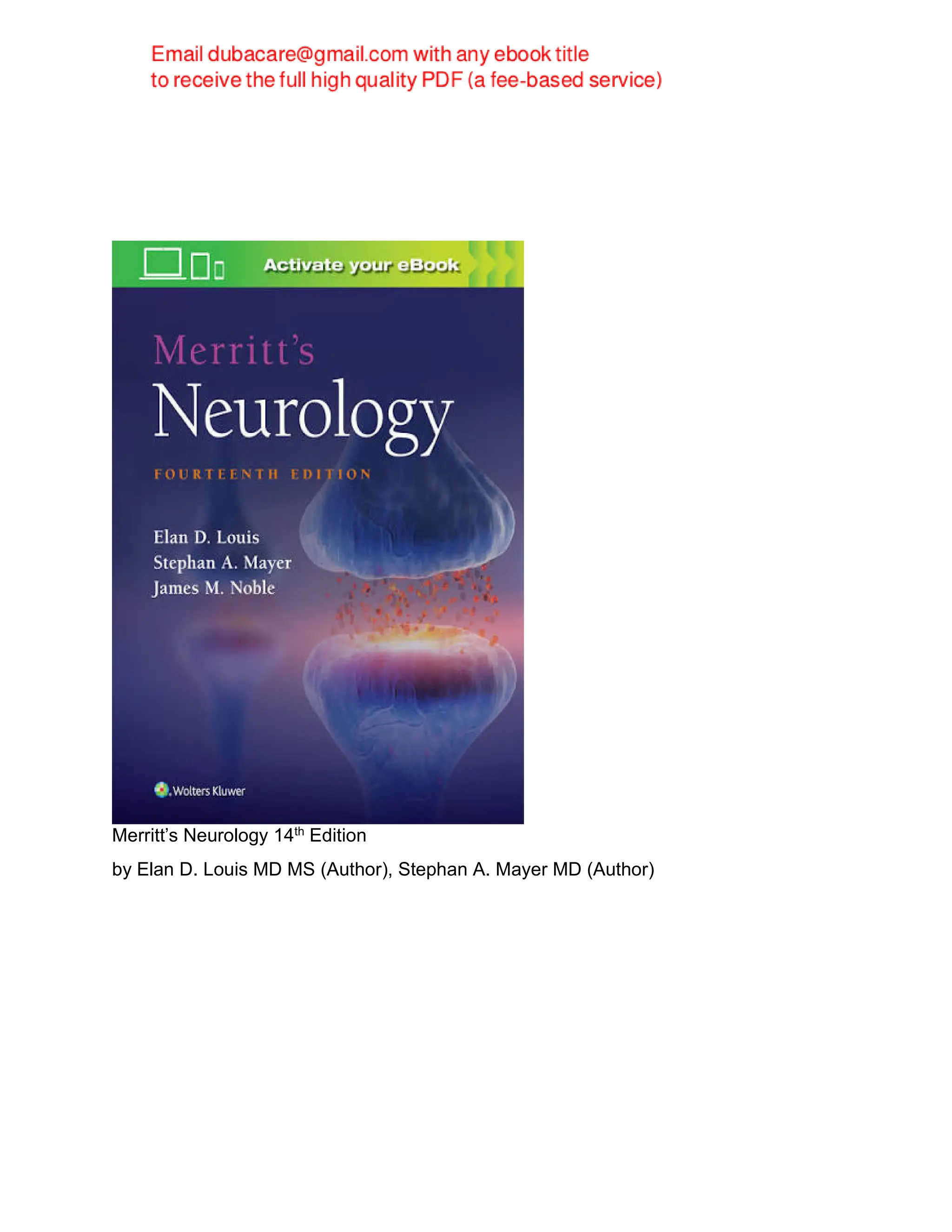 Merritt's Neurology 14th Edition Elan Louis, Stephan Mayer | PDF