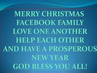 Merry christmas facebook family