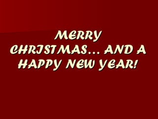 MERRY
CHRISTMAS… AND A
 HAPPY NEW YEAR!
 