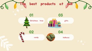 The best products at sell
04
02
03
01
Christmas tree gifts
candy hallacas
 