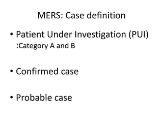 Mers Rider Definition Middle East Respiratory Syndrome MERS | PPTX