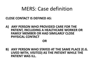 Mers Rider Definition Middle East Respiratory Syndrome MERS | PPTX