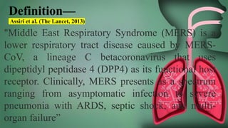 Mers Rider Definition Comprehensive Clinical Practicum on Middle East Respiratory Syndrome ...