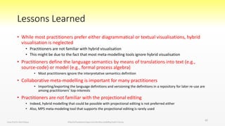 What do Practitioners Expect from the Meta-modeling Tools? A Survey Slide 42