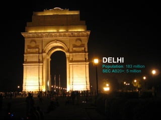 DELHI
Population: 183 million
SEC AB20+: 5 million
 
